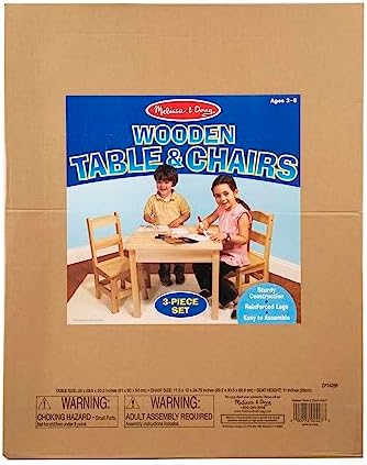 Melissa & Doug Melissa Doug Solid Wood Table and 2 Chairs Set - Light Finish Furniture