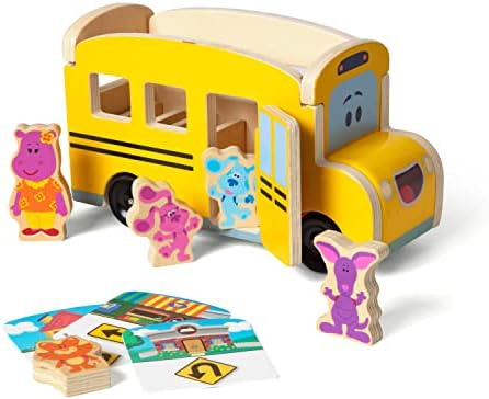 Melissa & Doug Melissa Doug Blue's Clues You Wooden Pull-Back School Bus 9 Pieces