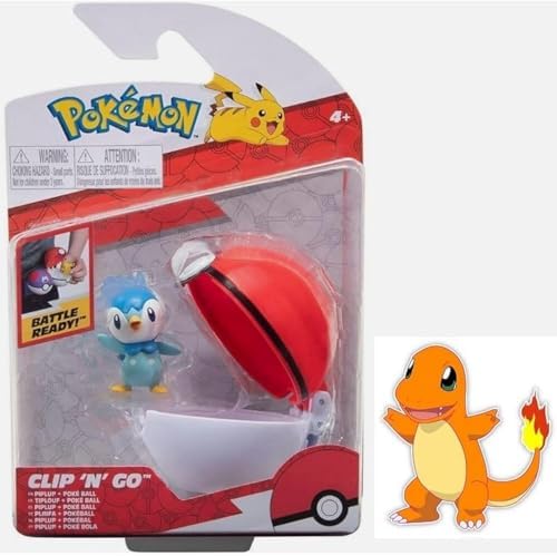 Pokemon Clip 'N' Go Battle Figure Action Ready with Bonus Sticker Manskey with Nest Ball