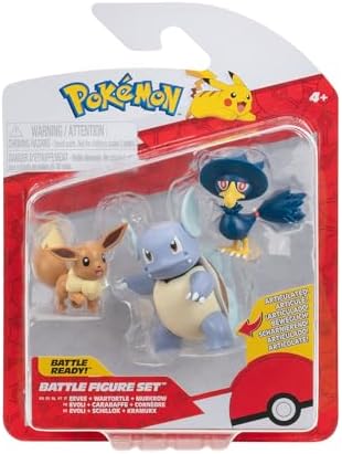 Pokemon PKW3895 Battle Figure Set - Eeve Kramurx Schillok Official Figures Set