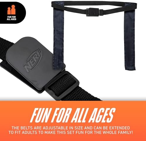 Nerf 10 Player Flag Football Belts Ball Set - Youth Flags Junior Foam Football for - Full