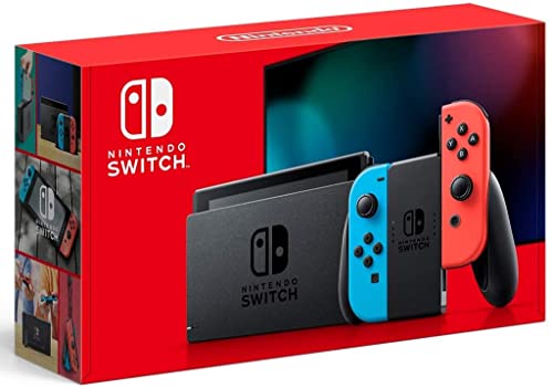 Nintendo Switch with Neon Blue and Neon Red JoyaCon