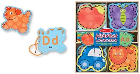 Melissa & Doug Melissa Doug Alphabet Wooden Lacing Cards With Double-Sided Panels and
