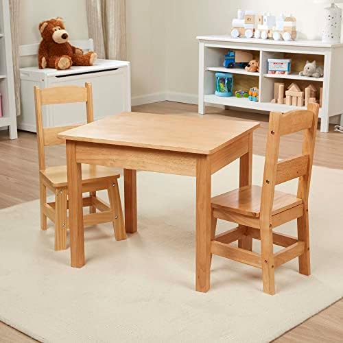 Melissa & Doug Melissa Doug Solid Wood Table and 2 Chairs Set - Light Finish Furniture