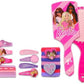 Disney Barbie Hair Set for Girls - Barbie Clamshell Hair Brush 4 Snap Clips 3 Barrettes 8