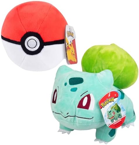 Pokemon Poke Ball and 8 Bulbasaur Plush