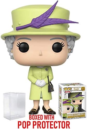 Funko POP The Royal Family - Queen Elizabeth II Green Outfit Funko Vinyl Figure Bundled