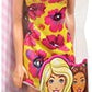 Barbie Doll Blonde Wearing Yellow and Pink Floral Dress