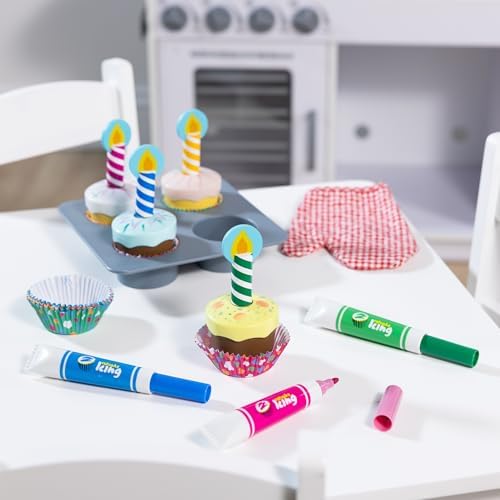 Melissa & Doug Melissa Doug Bake and Decorate Wooden Cupcake Play Food Set - FSC Certified