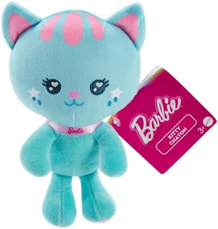 Barbie Stuffed Animal 7-inch Pet Kitten Plushie with Glitter Collar