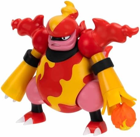 Pokemon Magmortar Battle Feature Figure - 4.5-Inch Magmortar Battle Figure with Fireball