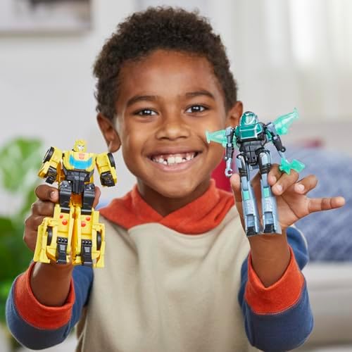 Transformers EarthSpark Cyber-Combiner Bumblebee and Mo Malto Robot Action Figures