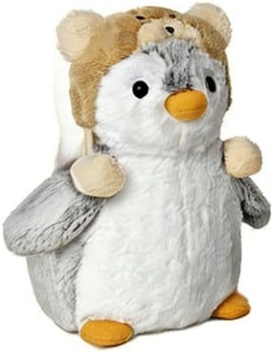 Aurora Pompom 9" Penguin Plush (Brown Hat)