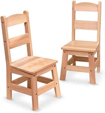 Melissa & Doug Melissa Doug Wooden Chairs Set of 2 - Blonde Furniture for Playroom Wooden