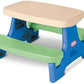 Little Tikes Easy Store Picnic Table with Umbrella Multi Color 42.00''L x 38.00''W x
