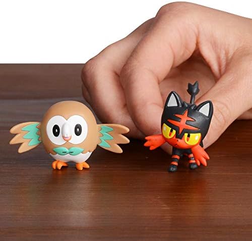 Pokemon 95002 2 Battle Action Figure Includes 2 Rowlet and 2 Litten Pack of 2