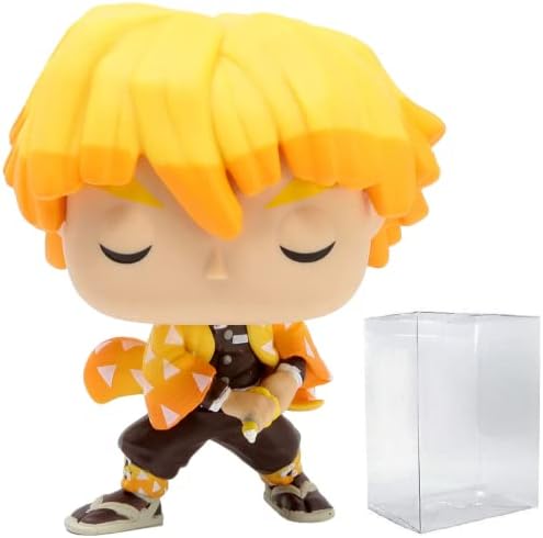 Funko POP Demon Slayer - Zenitsu Agatsuma Pop Vinyl Figure Bundled with Compatible Pop