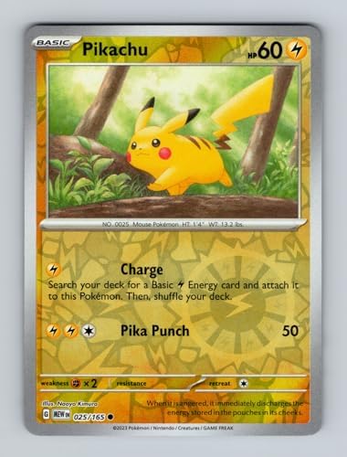 Pokemon - Pikachu 025165 - Pokemon 151 - Reverse Foil - Single Card