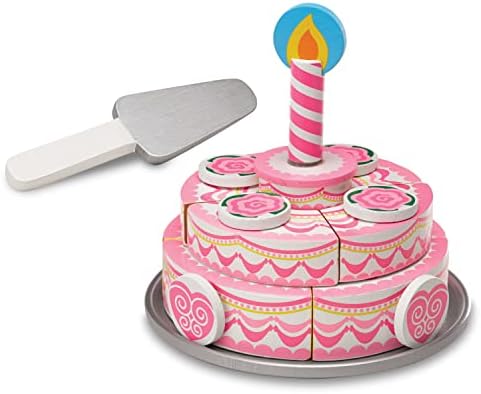 Melissa & Doug Melissa Doug Triple-Layer Party Cake Wooden Play Food Set - Birthday Cake