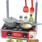 Melissa & Doug Melissa Doug 19-Piece Deluxe Wooden Cooktop Set with Wooden Play Food
