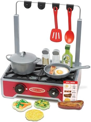 Melissa & Doug Melissa Doug 19-Piece Deluxe Wooden Cooktop Set with Wooden Play Food