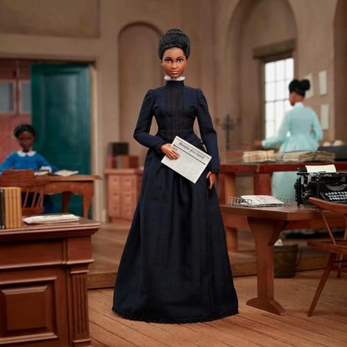 Barbie Inspiring Women Doll Ida B. Wells with Blue Dress Newspaper Accessory