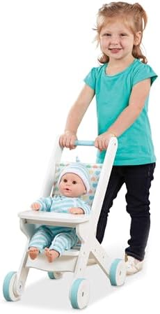 Melissa & Doug Melissa Doug Mine to Love Wooden Play Stroller for Doll