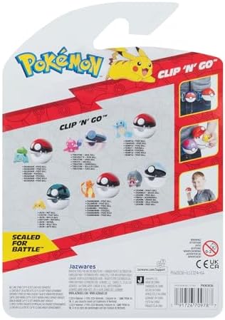 Pokemon Clip 'N' Go Squirtle and Poke Ball - Includes 2-Inch Battle Figure and Poke Ball