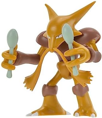 Pokemon Alakazam Battle Feature Figure - 4.5-Inch Alakazam Battle Ready Figure with