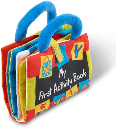 Melissa & Doug Melissa Doug Kaas My First Activity Book 8-Page Soft Book for Babies and Toddlers Early Learning Developmental Plush