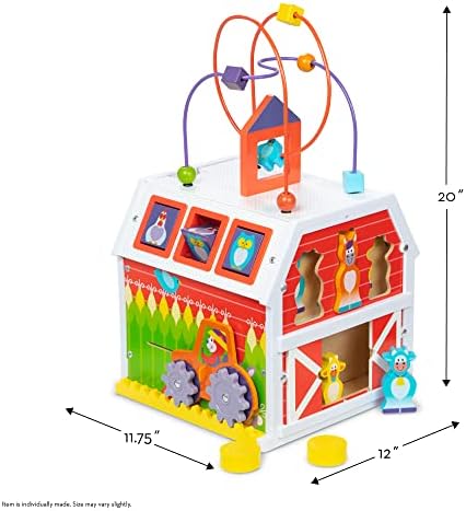 Melissa & Doug Melissa Doug First Play Slide Sort Roll Wooden Activity Barn
