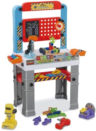 VTech My Busy Workbench Interactive Toddler Toy Pretend Play Tools 100 Pieces Lights