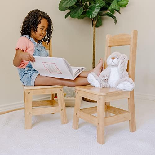 Melissa & Doug Melissa Doug Wooden Chairs Set of 2 - Blonde Furniture for Playroom Wooden