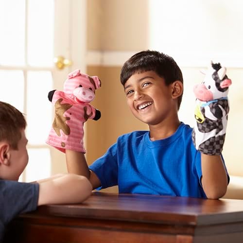 Melissa & Doug Melissa Doug Farm Friends Hand Puppets Set of 4 - Cow Horse Sheep and Pig