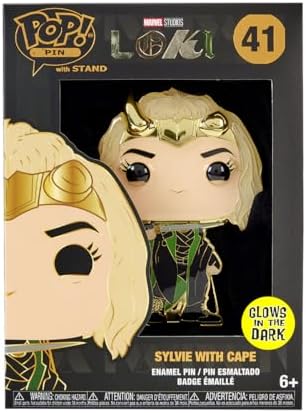 Funko Pop Pin Marvel - Loki Sylvie with Cape Glow in The Dark