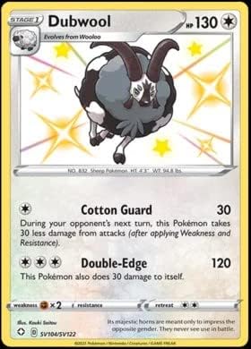 Pokemon - Dubwool SV104SV122 - Shining Fates - Shiny Vault - Card