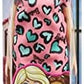 Barbie Brunette Wearing Pink and Blue Heart-Print Dress and Platform Sneakers for 3 to 7