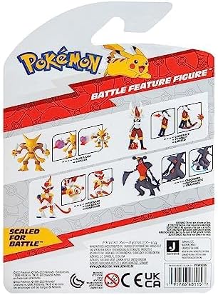 Pokemon Alakazam Battle Feature Figure - 4.5-Inch Alakazam Battle Ready Figure with