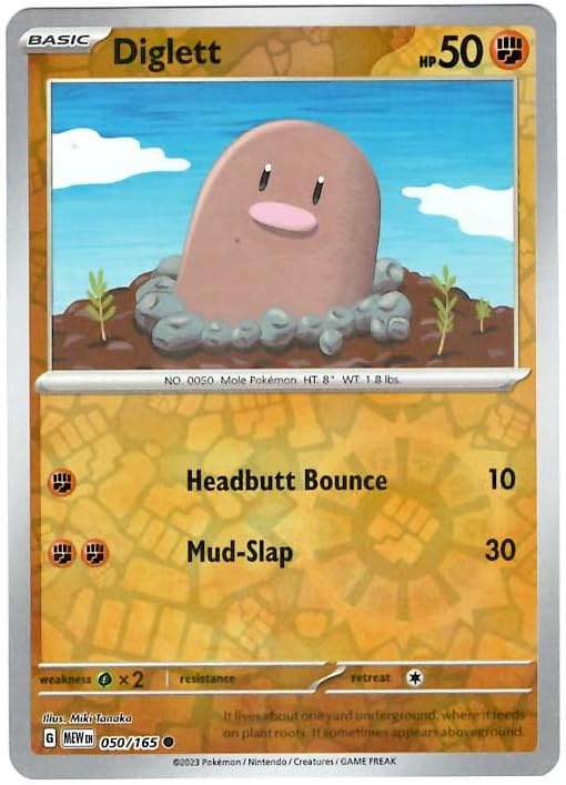 Pokemon - Diglett 050165 - Pokemon 151 - Reverse Foil - Single Card