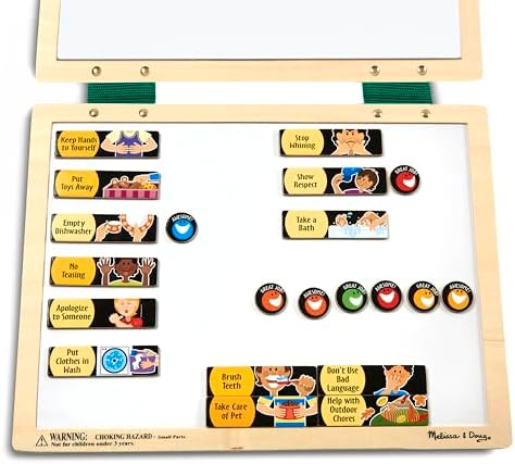 Melissa & Doug Melissa Doug Deluxe Wooden Magnetic Responsibility Chart With 90 Magnets