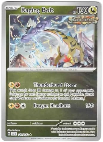 Pokemon - Raging Bolt 111142 - Stellar Crown Reverse Foil - Single Card