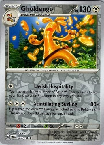 Pokemon - Gholdengo 067091 - Paldean Fates - Reverse Foil - Single Card