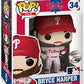 Funko Bryce Harper Philadelphia Phillies White Jersey 34 Pop Sports MLB Action Figure