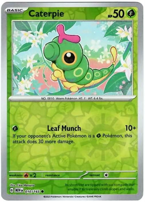 Pokemon - Caterpie 010165 - Pokemon 151 - Reverse Foil - Single Card