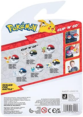 Pokemon PKW3135 Clip 'n'Go Poke Balls Alola Vulpix Super Ball Official Pokeball with 5 cm