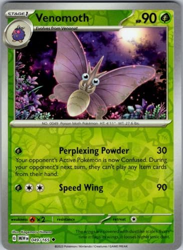 Pokemon - Venomoth 049165 - Pokemon 151 - Reverse Holo Single Card