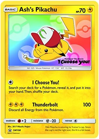 Pokemon Ash's Pikachu - SM108 - Promo - SM Black Star Promo