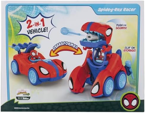 MARVEL Spidey and His Amazing Friends Spidey-Rex Racer - 8-Inch Vehicle