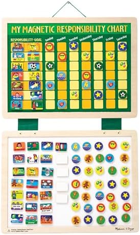 Melissa & Doug Melissa Doug Deluxe Wooden Magnetic Responsibility Chart With 90 Magnets