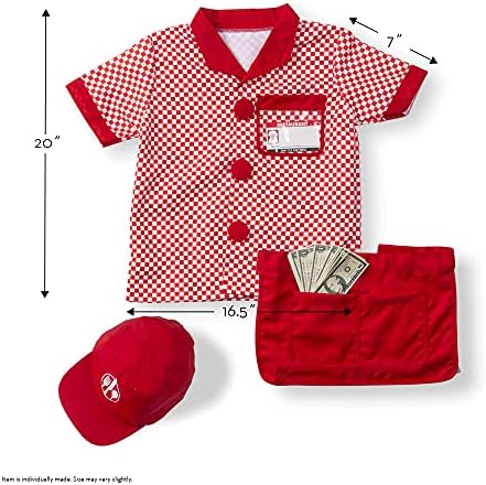 Melissa & Doug Melissa Doug unisex-children Server Role Play Costume Dress-Up Set With